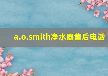 a.o.smith净水器售后电话