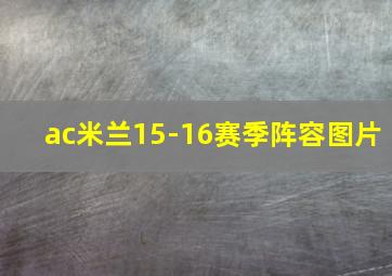 ac米兰15-16赛季阵容图片