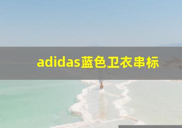 adidas蓝色卫衣串标