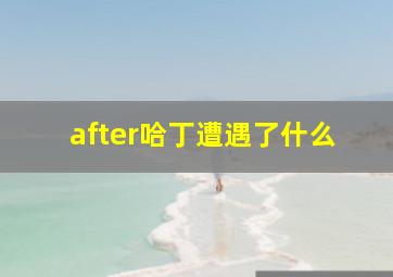 after哈丁遭遇了什么