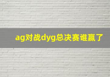 ag对战dyg总决赛谁赢了