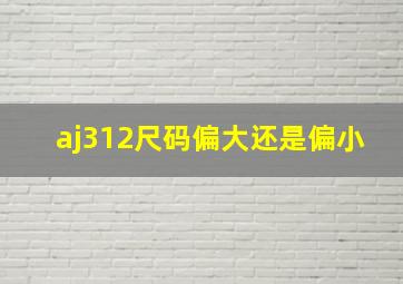 aj312尺码偏大还是偏小