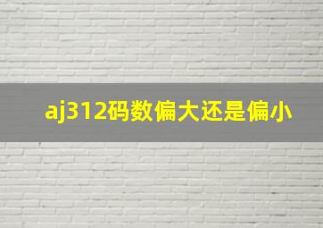 aj312码数偏大还是偏小