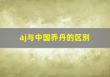 aj与中国乔丹的区别