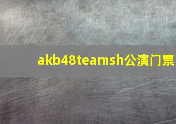 akb48teamsh公演门票