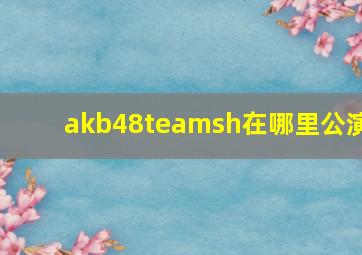 akb48teamsh在哪里公演