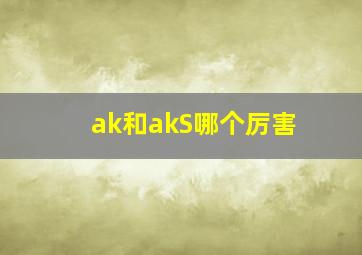 ak和akS哪个厉害