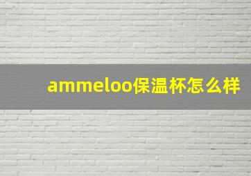 ammeloo保温杯怎么样