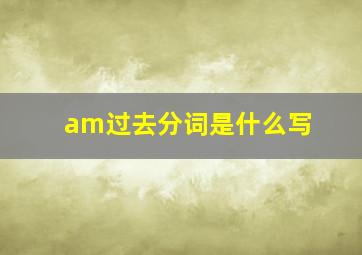 am过去分词是什么写