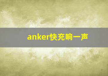 anker快充响一声