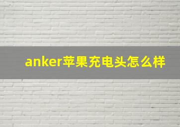 anker苹果充电头怎么样