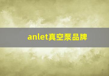 anlet真空泵品牌