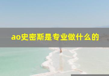 ao史密斯是专业做什么的