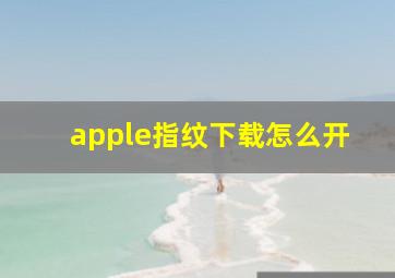 apple指纹下载怎么开