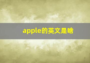 apple的英文是啥