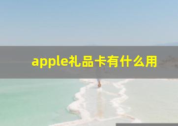 apple礼品卡有什么用