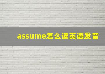 assume怎么读英语发音