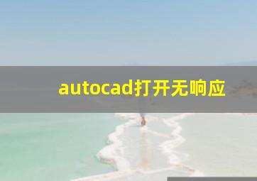 autocad打开无响应