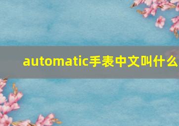 automatic手表中文叫什么