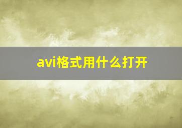 avi格式用什么打开