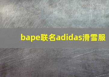 bape联名adidas滑雪服