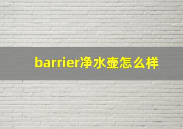 barrier净水壶怎么样