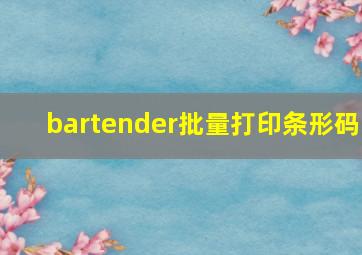 bartender批量打印条形码