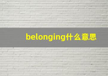 belonging什么意思