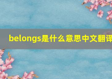 belongs是什么意思中文翻译