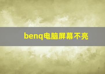 benq电脑屏幕不亮