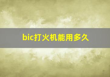 bic打火机能用多久