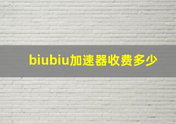 biubiu加速器收费多少