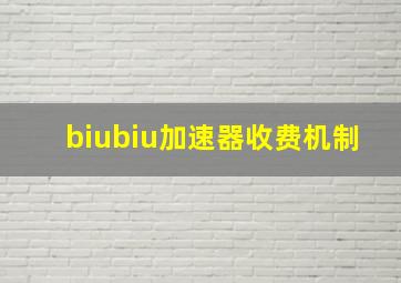 biubiu加速器收费机制