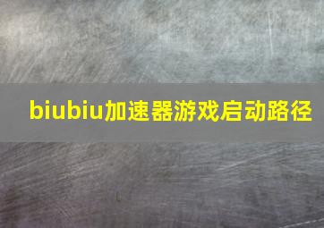 biubiu加速器游戏启动路径