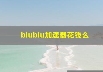 biubiu加速器花钱么