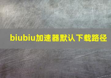 biubiu加速器默认下载路径