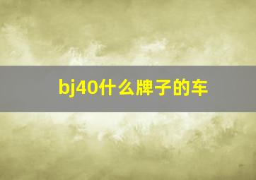 bj40什么牌子的车