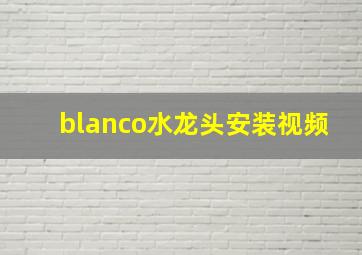 blanco水龙头安装视频