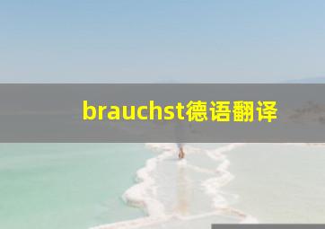 brauchst德语翻译