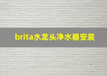 brita水龙头净水器安装