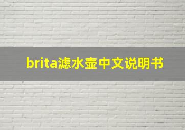 brita滤水壶中文说明书