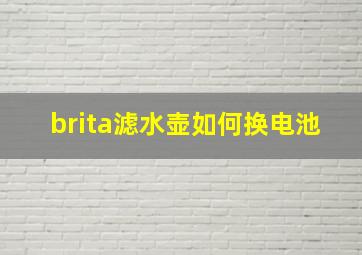 brita滤水壶如何换电池