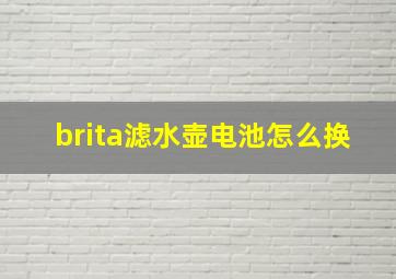 brita滤水壶电池怎么换