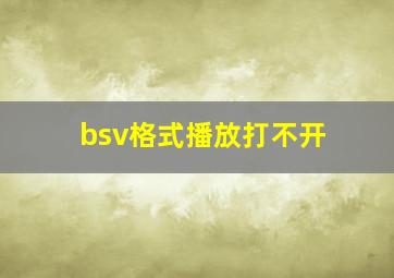 bsv格式播放打不开