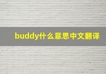 buddy什么意思中文翻译