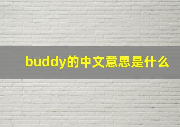 buddy的中文意思是什么