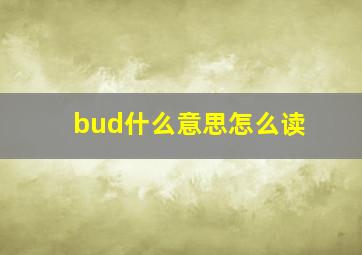 bud什么意思怎么读