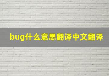 bug什么意思翻译中文翻译