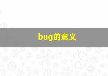 bug的意义