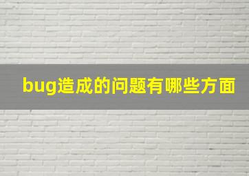 bug造成的问题有哪些方面